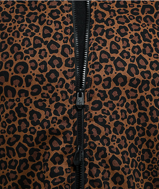 Lurking Class by Sketchy Tank Death Leopard Brown Hooded Canvas Jacket