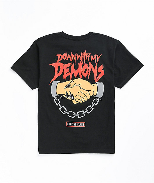 Lurking Class by Sketchy Tank Demons Black T-Shirt