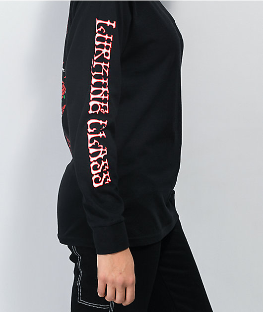 Lurking Class by Sketchy Tank Dertha Rose Black Long Sleeve T-Shirt