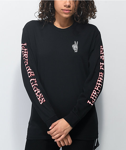 Lurking Class by Sketchy Tank Dertha Rose Black Long Sleeve T-Shirt