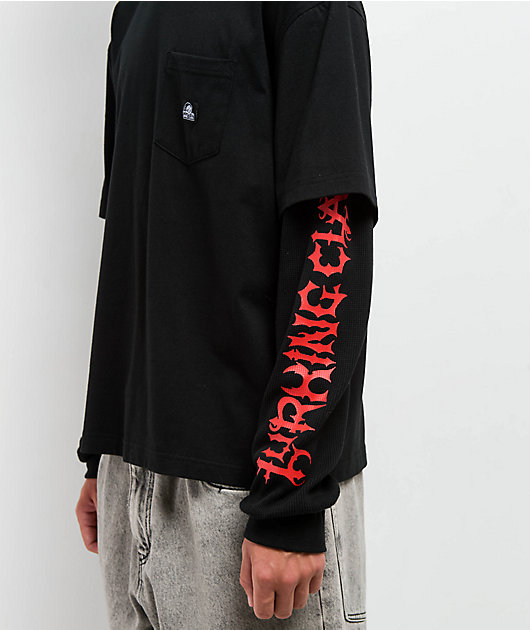 Lurking Class by Sketchy Tank Destruction Black 2fer Long Sleeve T