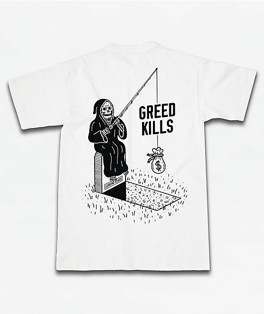 Lurking Class by Sketchy Tank Dollars White T-Shirt