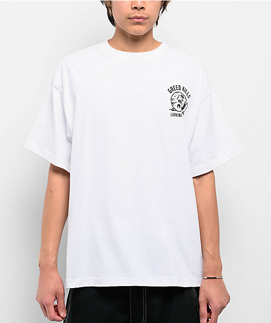 Lurking Class by Sketchy Tank Dollars White T-Shirt