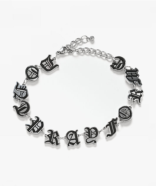Lurking Class by Sketchy Tank Don't Pray For Me Black and Silver Charm Bracelet