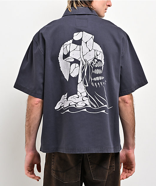 Lurking Class by Sketchy Tank Don't Pray For Me Charcoal Quarter Zip Work Shirt