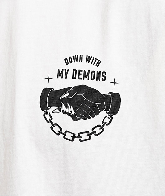 Lurking Class by Sketchy Tank Down With My Demons White T-Shirt