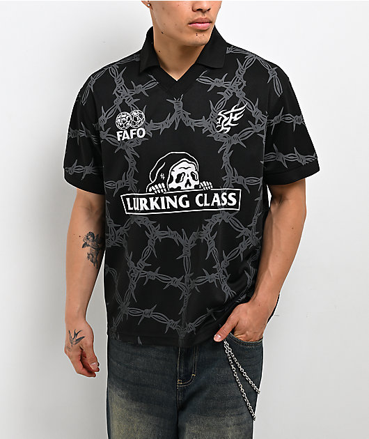 Lurking Class by Sketchy Tank FAFO Black Soccer Jersey