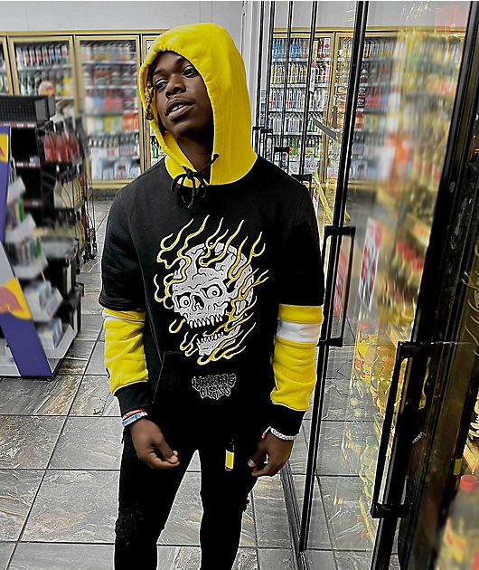 Lurking Class by Sketchy Tank Fire Black Yellow Hoodie