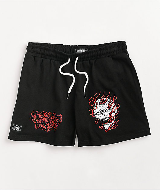 Lurking Class by Sketchy Tank Flame shorts corte grande negros
