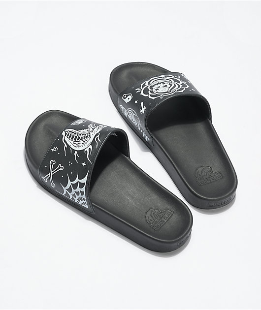 Lurking Class by Sketchy Tank Flash Black & White Slide Sandals
