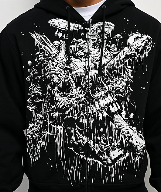 Lurking Class by Sketchy Tank Funguy Black Zip Hoodie