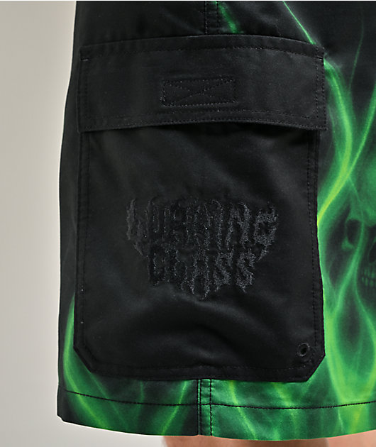 Lurking Class by Sketchy Tank Ghost Rhider Black Cargo Board Shorts