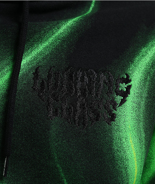 Lurking Class by Sketchy Tank Ghost Rider Black & Green Crop Zip Hoodie