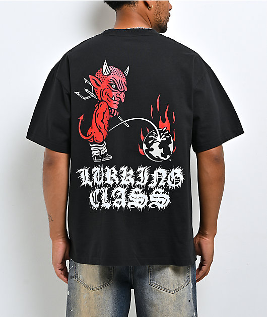 Lurking Class by Sketchy Tank Global Warming Black T-Shirt