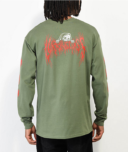 Lurking Class by Sketchy Tank Hesh Military Green Long Sleeve T-Shirt