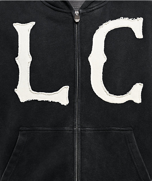 Lurking Class by Sketchy Tank Home Team Black Crop Zip Hoodie