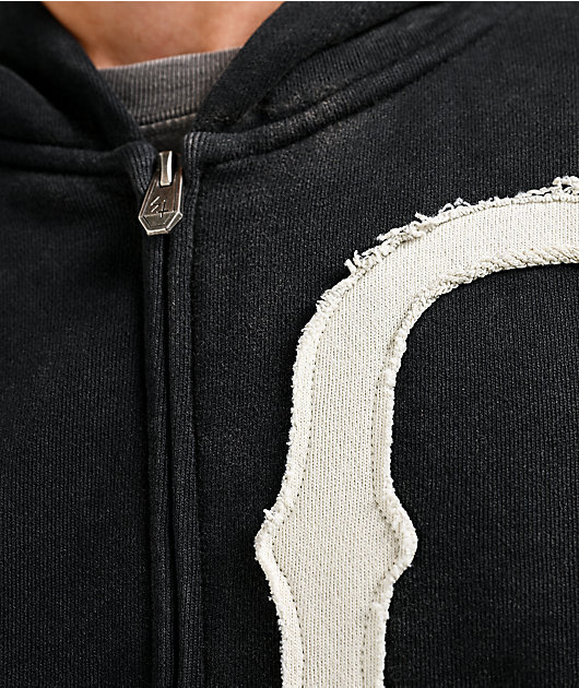 Lurking Class by Sketchy Tank Home Team Black Crop Zip Hoodie