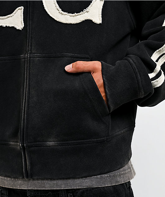 Lurking Class by Sketchy Tank Home Team Black Crop Zip Hoodie