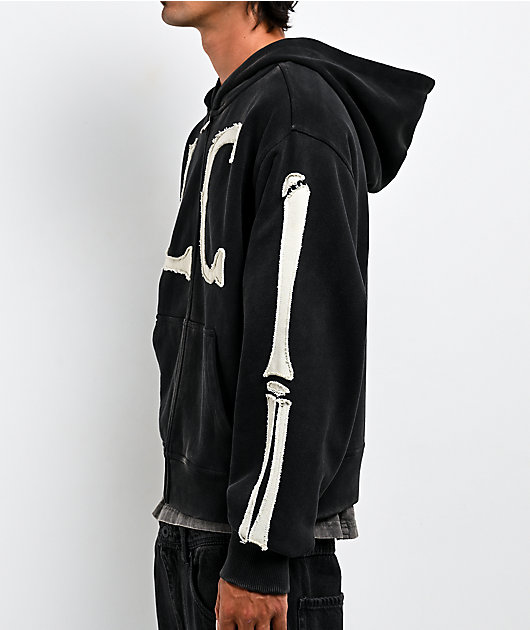 Lurking Class by Sketchy Tank Home Team Black Crop Zip Hoodie