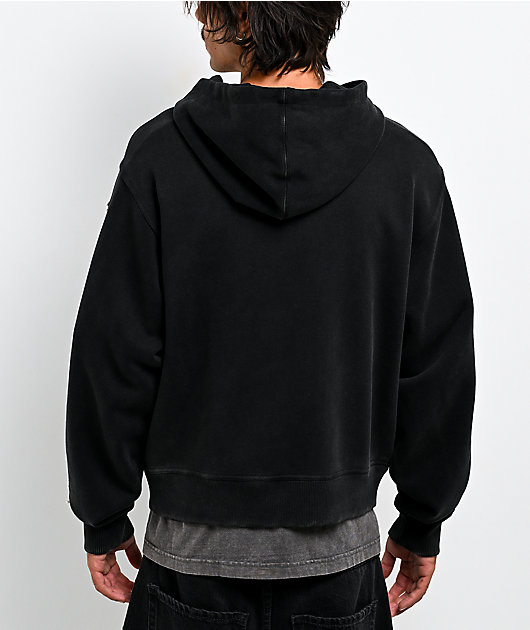 Lurking Class by Sketchy Tank Home Team Black Crop Zip Hoodie