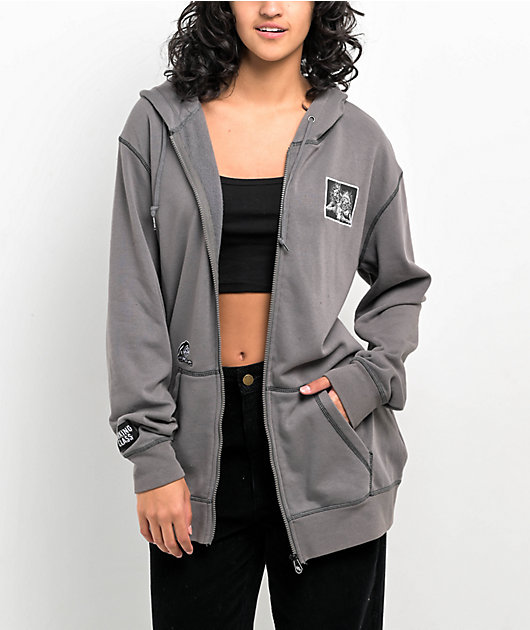 Lurking Class by Sketchy Tank Infestation Grey Zip Hoodie