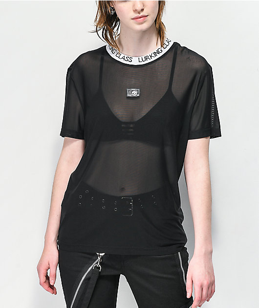 grey mesh t shirt
