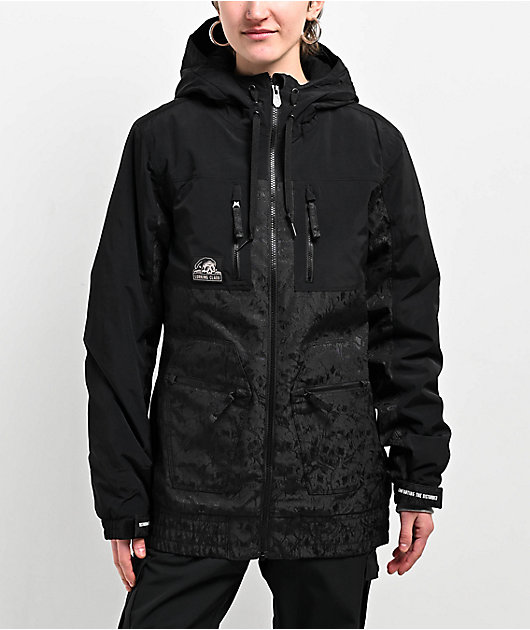 Lurking Class by Sketchy Tank Jacquard Skulls 10K Black Snowboard