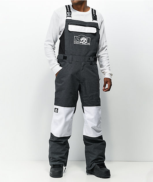 Master diploma twist mannelijk Lurking Class by Sketchy Tank Lurker Black & White Snowboard Bib Pants