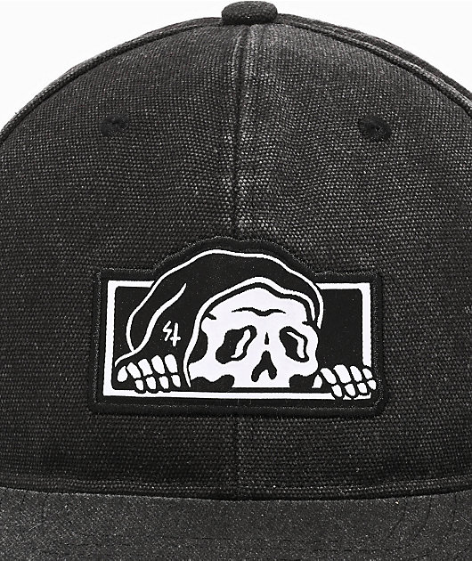 Lurking Class by Sketchy Tank Lurker Logo Black Wash Denim Snapback Hat