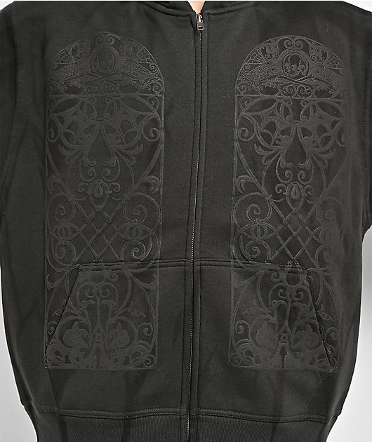 Lurking Class by Sketchy Tank Memento Mori Black Wash Zip Hoodie