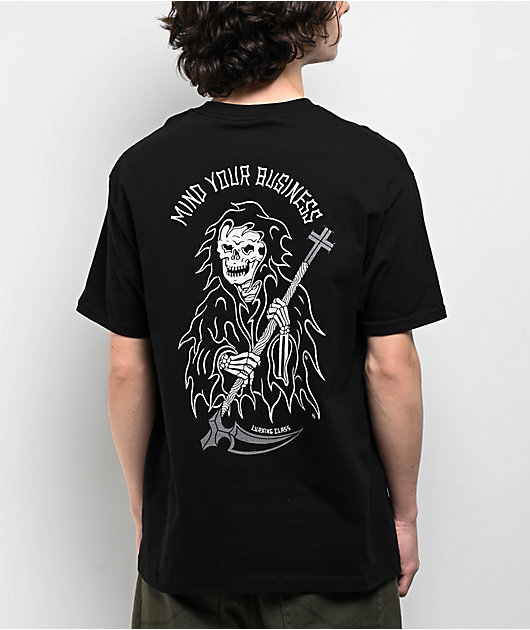 Lurking Class by Sketchy Tank Mind Your Business Black T-Shirt
