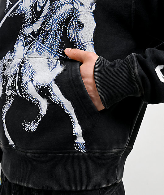 Lurking Class by Sketchy Tank Pale Horse Black Wash Crop Hoodie