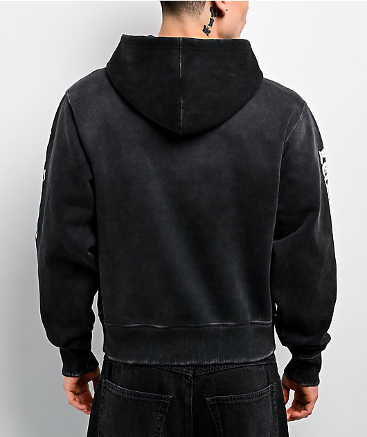 Lurking Class by Sketchy Tank Pale Horse Black Wash Crop Hoodie