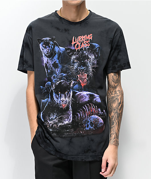 Lurking Class by Sketchy Tank Panther Black Tie Dye T-Shirt