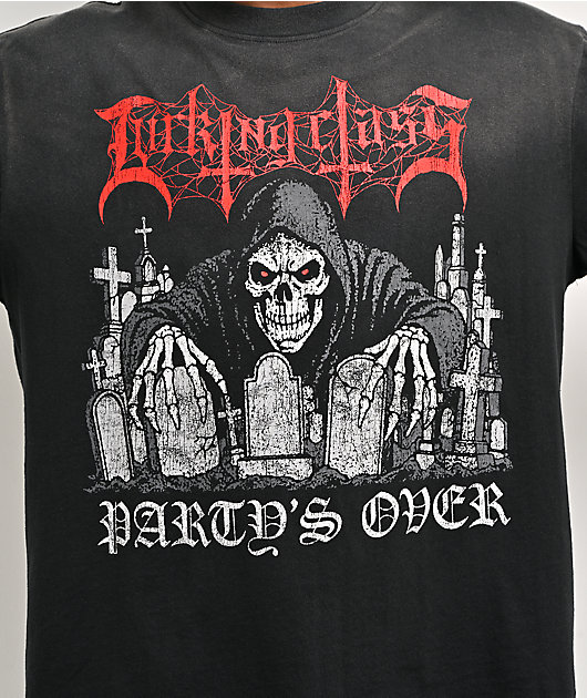 Lurking Class by Sketchy Tank Party's Over Black Wash T-Shirt