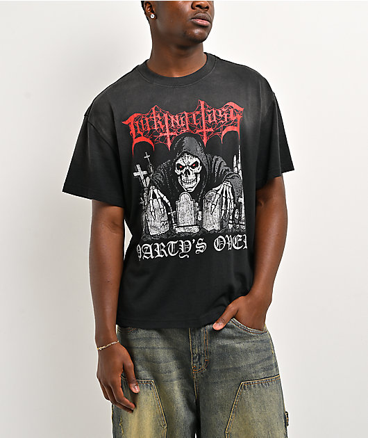 Lurking Class by Sketchy Tank Party's Over Black Wash T-Shirt
