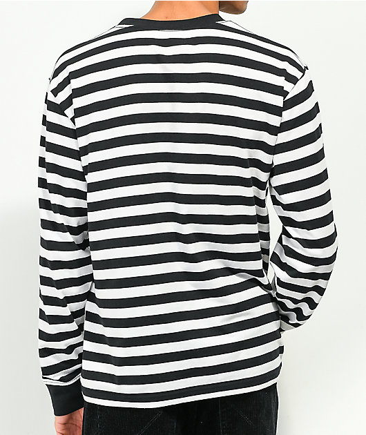 Lurking Class by Sketchy Tank Peeking Black & White Stripe Long Sleeve T-Shirt
