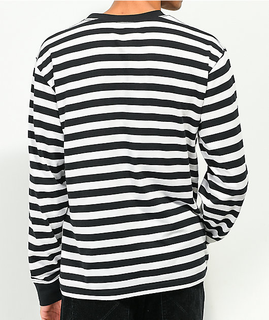 Black and white 2025 striped shirt long sleeve