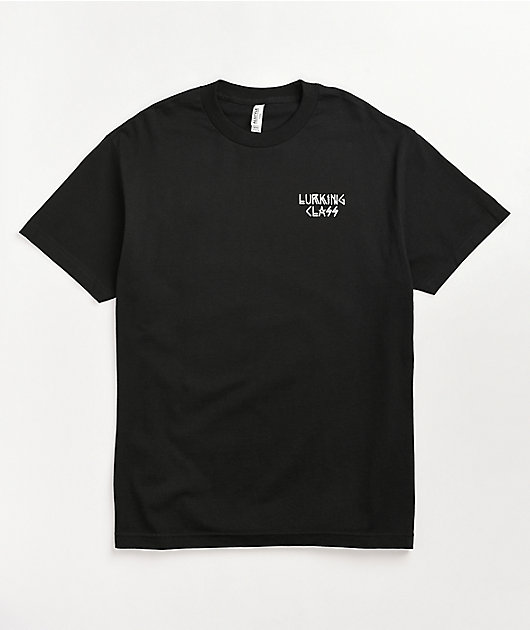 Lurking Class by Sketchy Tank Peeking Black T-Shirt
