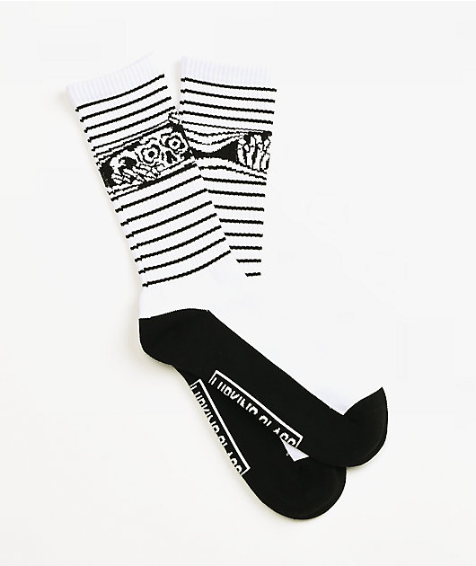 Lurking Class by Sketchy Tank Peeking Lurker White Crew Socks