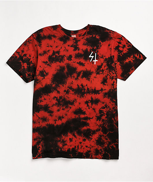 how to make red and black tie dye shirts