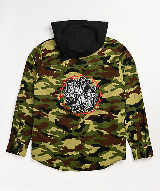 hooded camo shirt