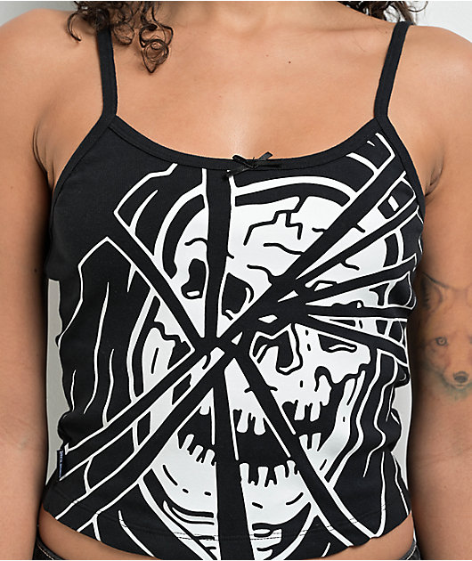 Lurking Class by Sketchy Tank Shattered Black Crop Tank Top