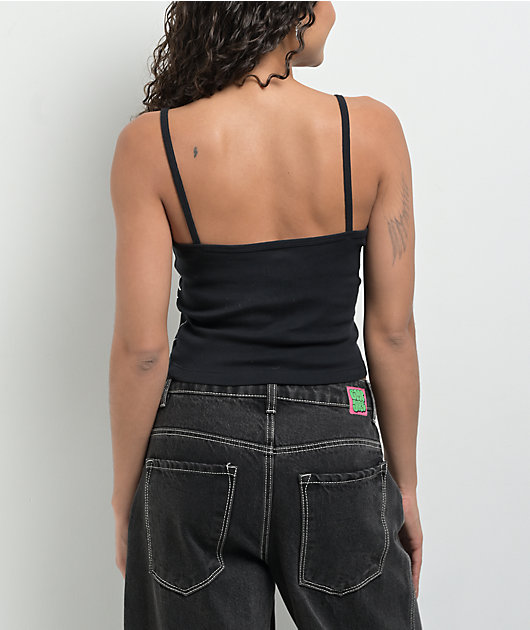 Lurking Class by Sketchy Tank Shattered Black Crop Tank Top