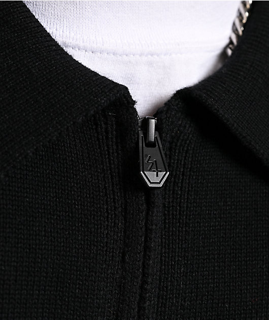 Lurking Class by Sketchy Tank Sin Stripe Black Zip Sweater