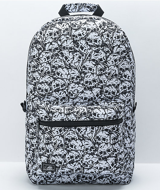 Lurking Class by Sketchy Tank Skulls Black & White Backpack