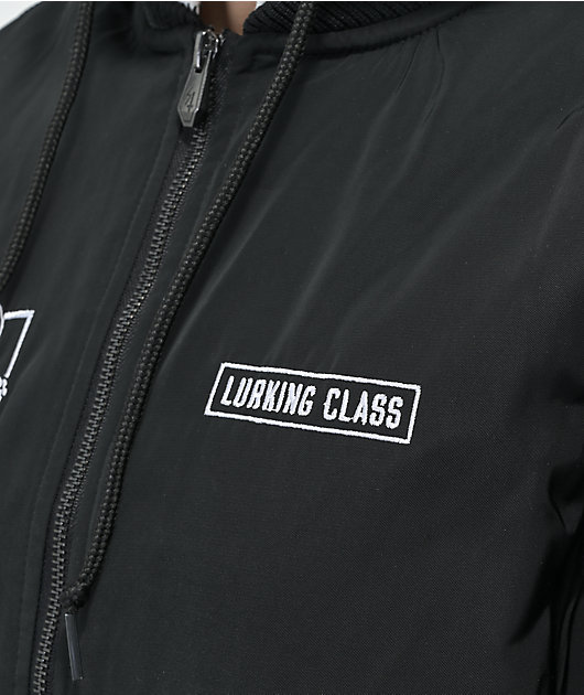 Lurking Class by Sketchy Tank Skulls chaqueta de vuelo negra con capucha