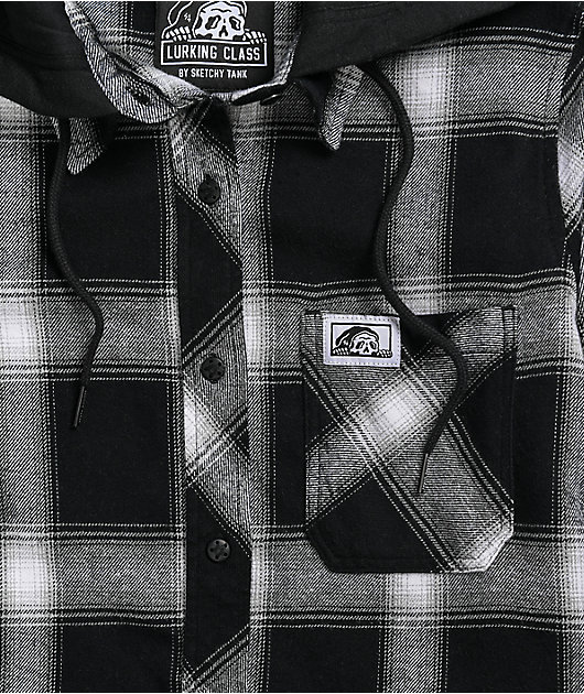Lurking Class by Sketchy Tank Smell Roses Black Flannel Hoodie