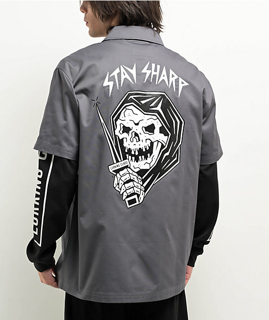Lurking Class by Sketchy Tank Stay Sharp Charcoal 2fer Long Sleeve