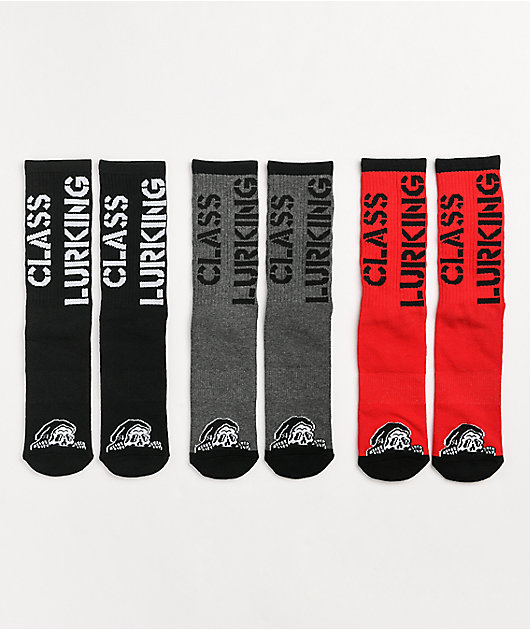Lurking Class by Sketchy Tank Stencil 3 Pack Crew Socks
